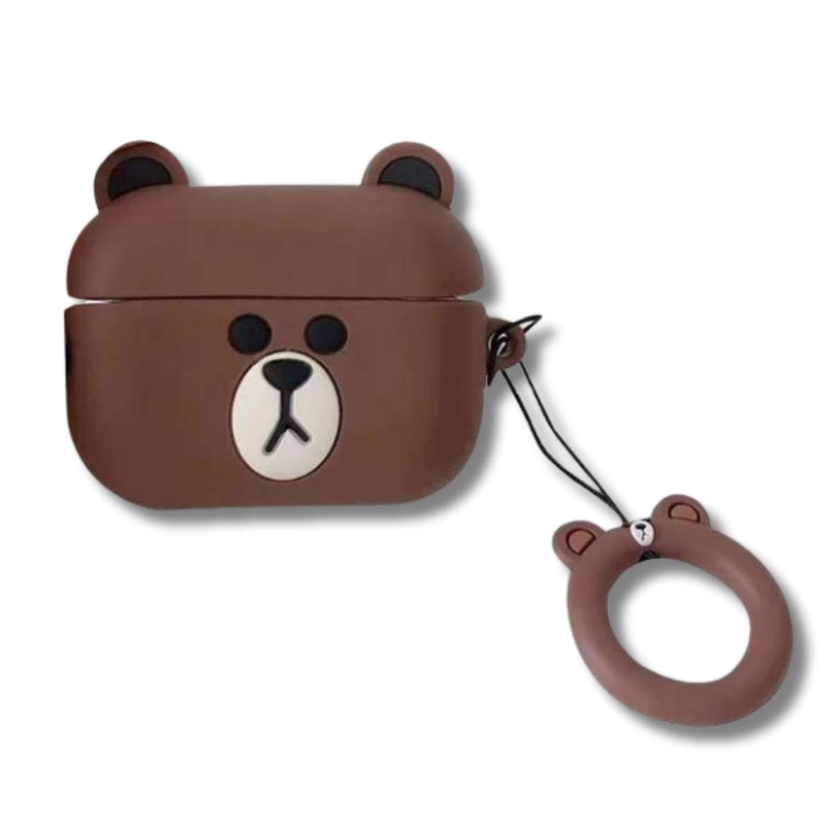 Funda Protectora AirPods Pro Oso Brown + Ruedita Tamaño pequeño