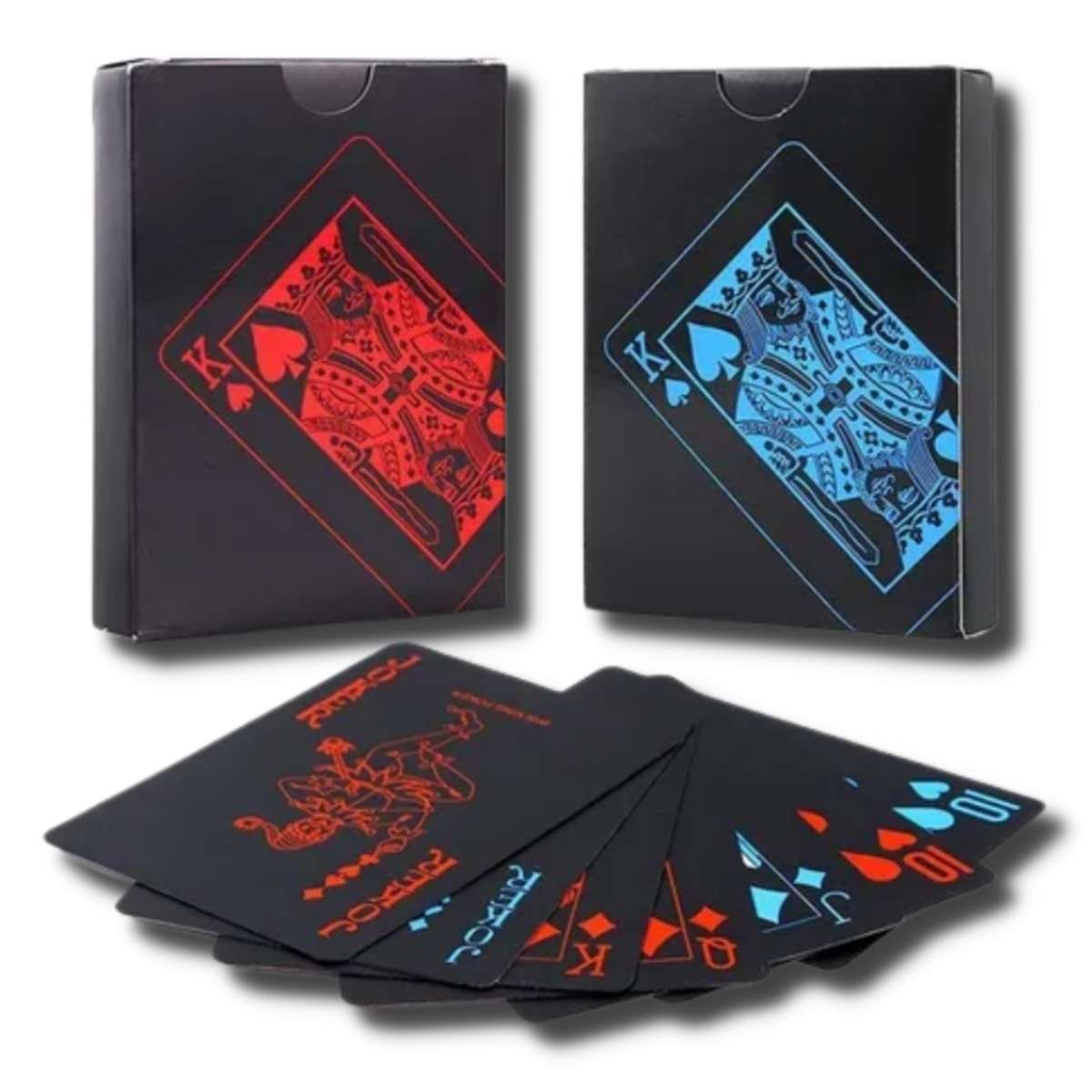 Baraja de cartas roja con empaque
