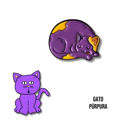 Pin Metálico Gato Púrpura