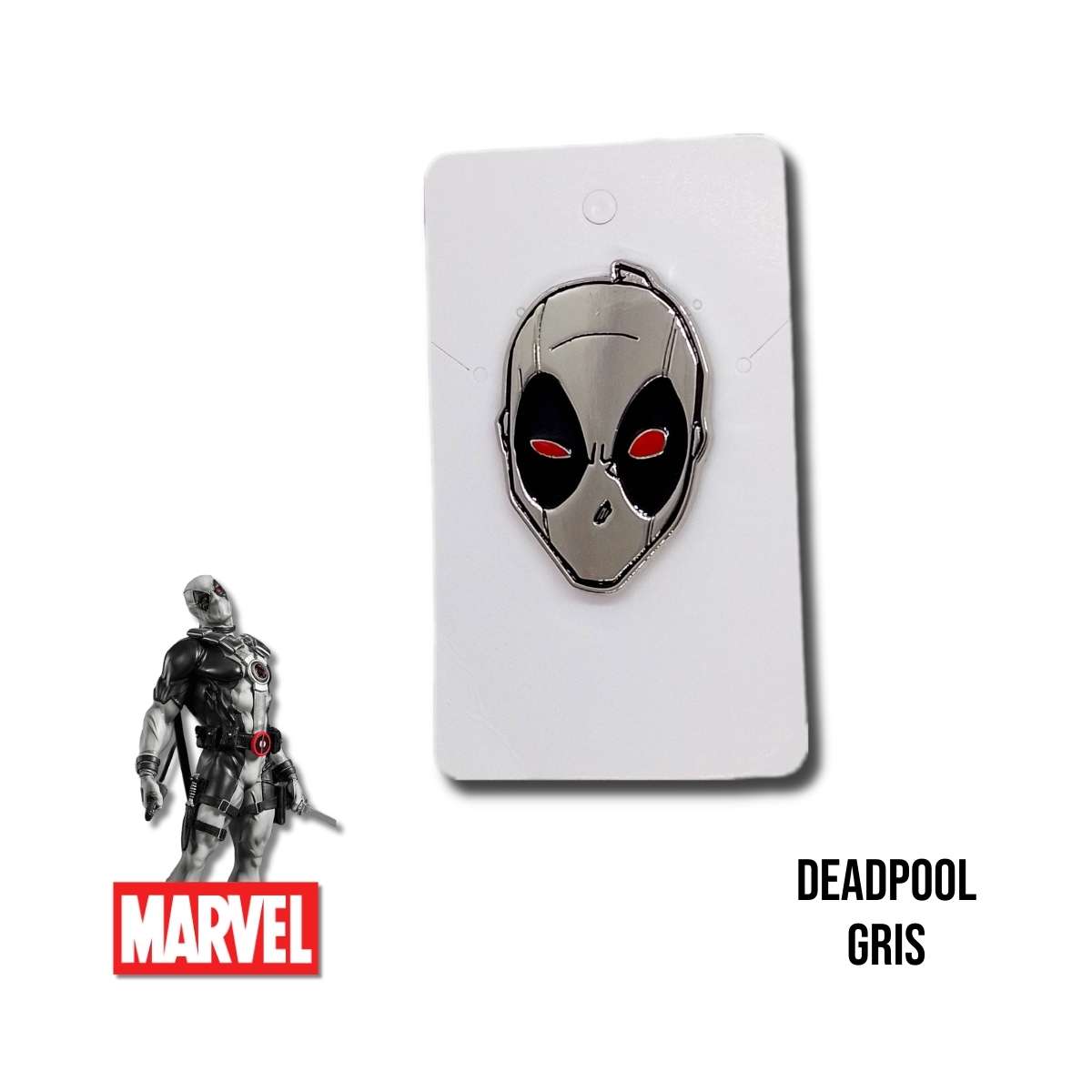 Pin Metálico DeadPool Gris de Marvel