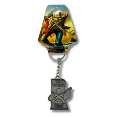 Llavero Metálico Iron Maiden Plateado Parte de atrás