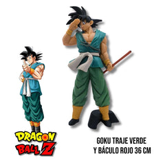 Figura Goku Traje Verde y Báculo Rojo 36 CM