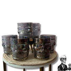 Vaso Whiskero Calavera 290 ml Negro (Unidad o Set x 6)