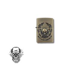 Encendedor Metálico Recargable Tipo Zippo Calavera #10