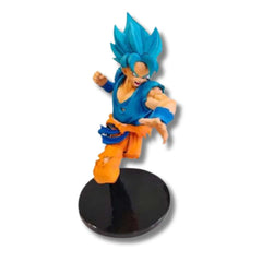 Figura Goku Súper Saiyan Blue 21 CM Exhibido sobre base color negro