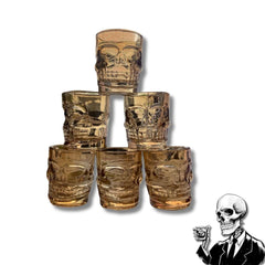 Set x 6 Copas Shots Calavera 48 ml Doradas