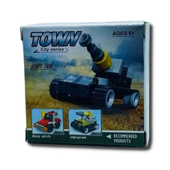 Tanque Ligero Serie Ciudad Tipo Lego en caja vista frontal