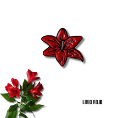 Pin Metálico Lirio Rojo