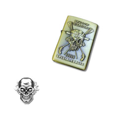 Encendedor Metálico Recargable Tipo Zippo Calavera #12