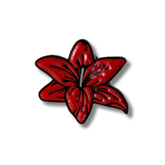 Pin Metálico Lirio Rojo 6 hojas