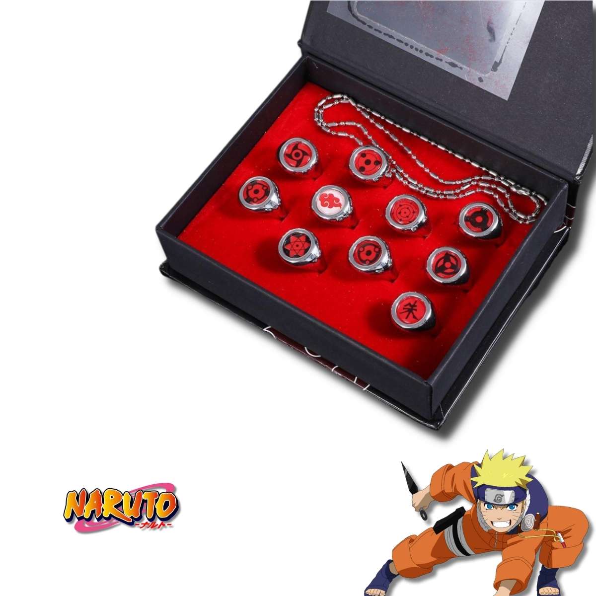 Set 10 Anillos Naruto Variaciones del Sharingan