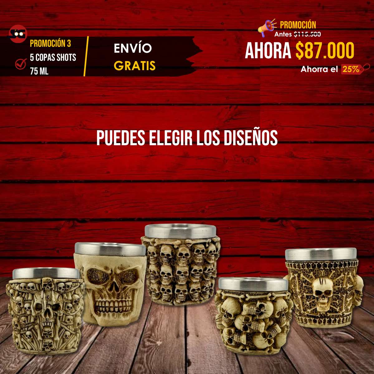 Promoción 3: Copas de Shot x 5