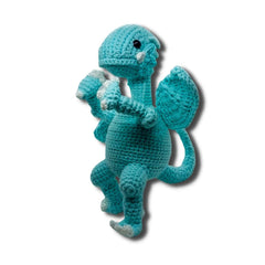 Amigurumi Dragon Blanco de Ojos Azules de Yu-Gi-Oh Vista Lateral Derecha