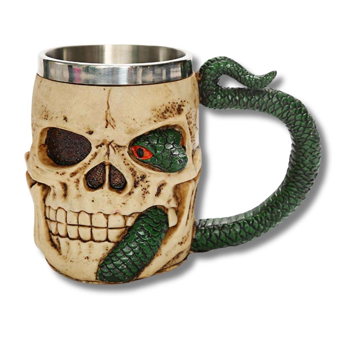 Mug Calavera #5 Verde y Café