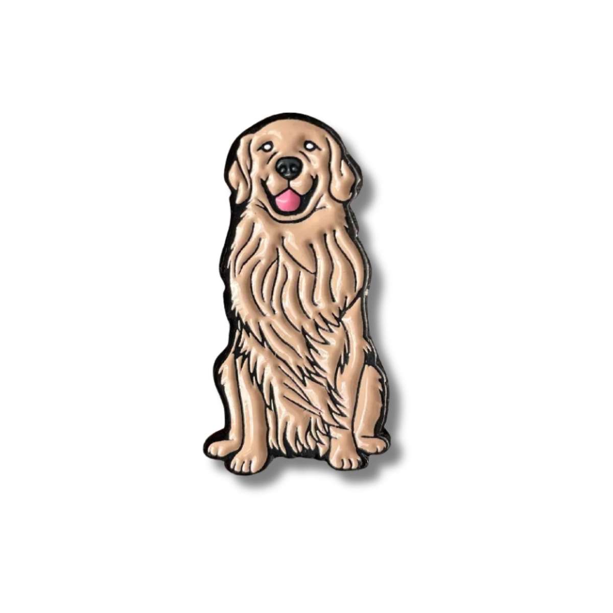 Pin Metálico Golden Retriever con la lengua afuera