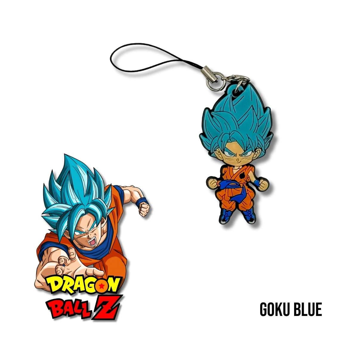 Llavero PVC Cordón Lariat Goku Blue