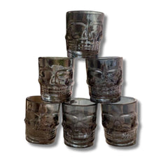 Vaso Whiskero Calavera 290 ml Negro (Unidad o Set x 6) Exhibidos en Piramide