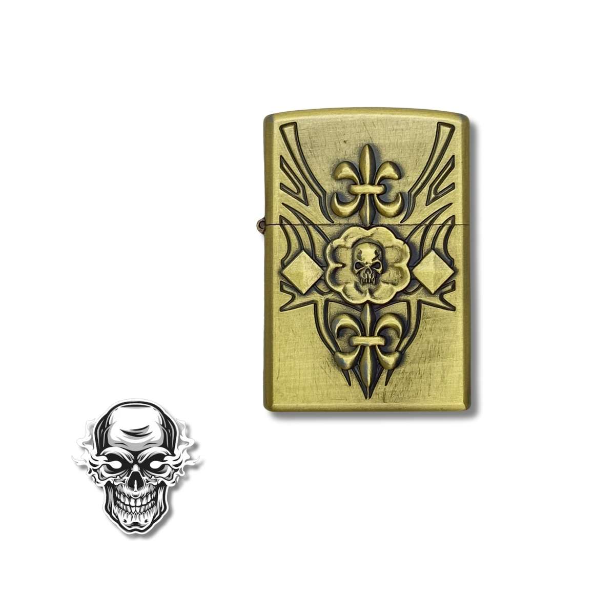 Encendedor Metálico Recargable Tipo Zippo Calavera #13