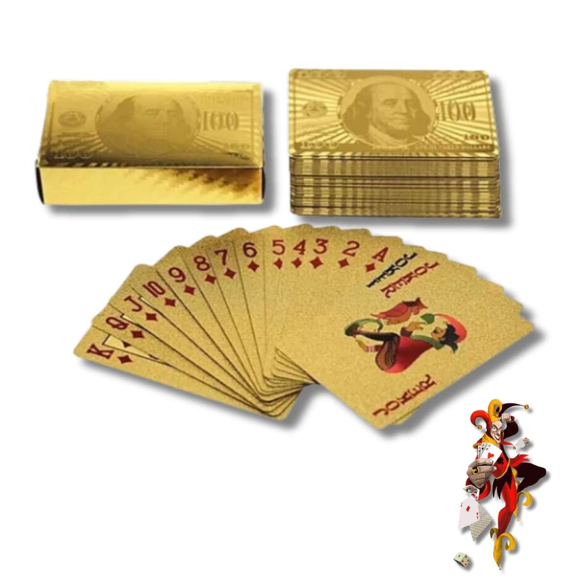 Baraja de Cartas Doradas de Lujo con empaque