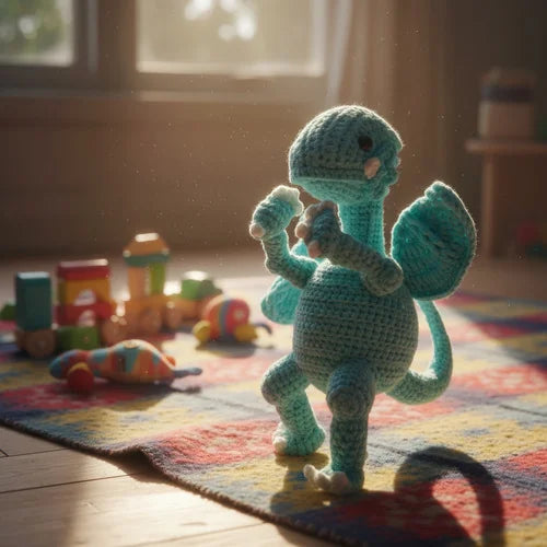 Amigurumi Dragon Blanco de Ojos Azules