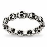 Anillo Calaveras Alrededor Plateado