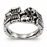 Anillo Calaveras y Huesos Plateado