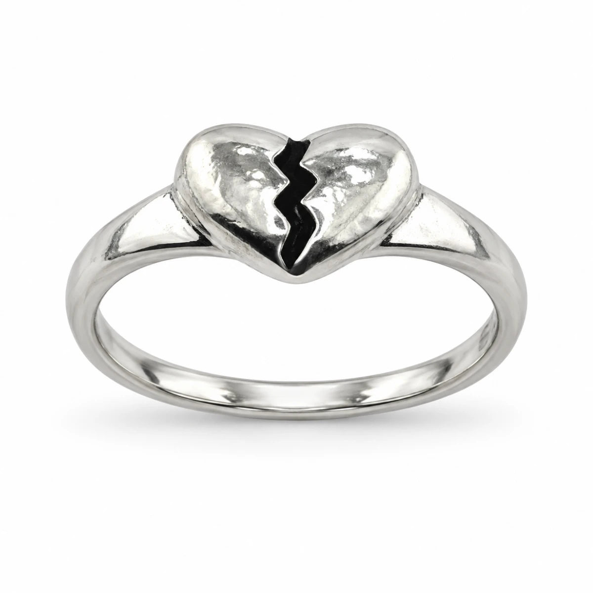 Anillo Corazón Roto Plateado