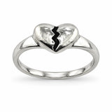 Anillo Corazón Roto Plateado