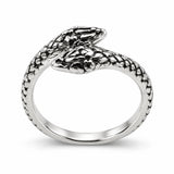 Anillo Doble Serpiente Plateado