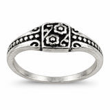 Anillo Floral Vintage Plateado