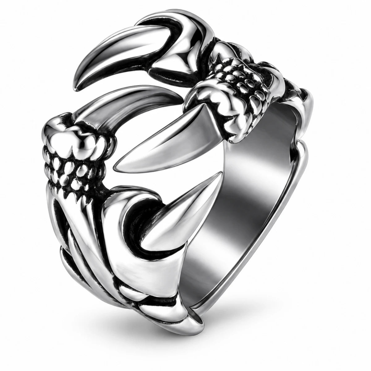 Anillo Garras de Dragón Plateado