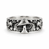 Anillo Hongo Gótico Plateado