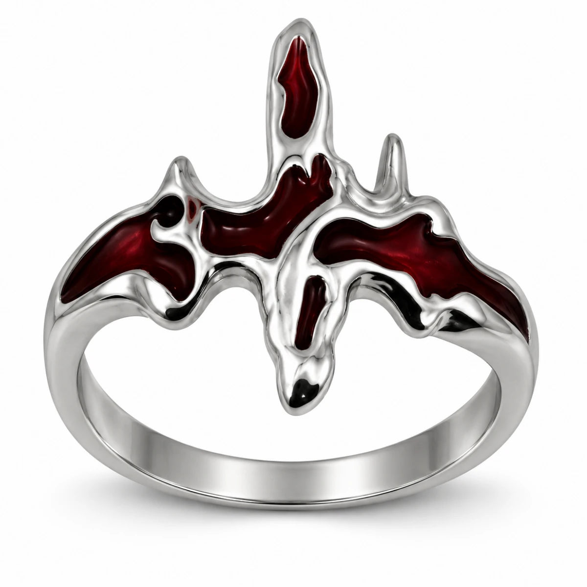 Anillo Lava Derretida Plateado