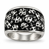 Anillo Múltiples Calaveras Plateado