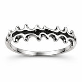 Anillo Ondas Góticas Plateado