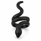 Anillo Serpiente Enroscada Espiral Negra