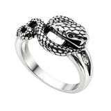 Anillo Serpiente Enroscada Espiral Plateada