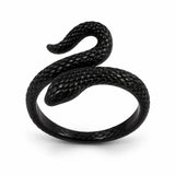 Anillo Serpiente Enroscada Negra