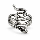 Anillo Serpiente Enroscada Plateado