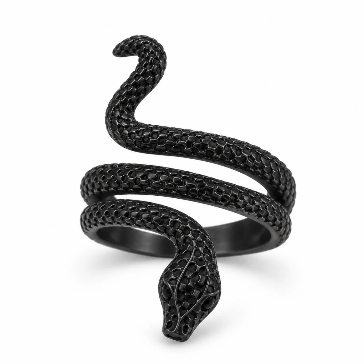 Anillo Serpiente Espiral Negra
