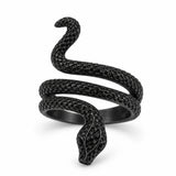 Anillo Serpiente Espiral Negra