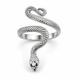 Anillo Serpiente Espiral Plateada