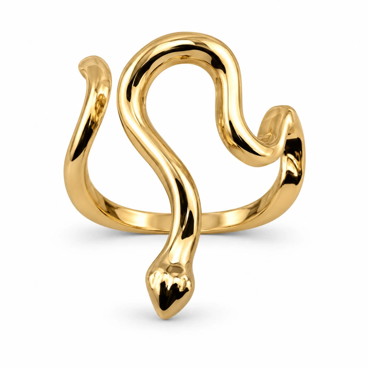 Anillo Serpiente Minimalista Dorada
