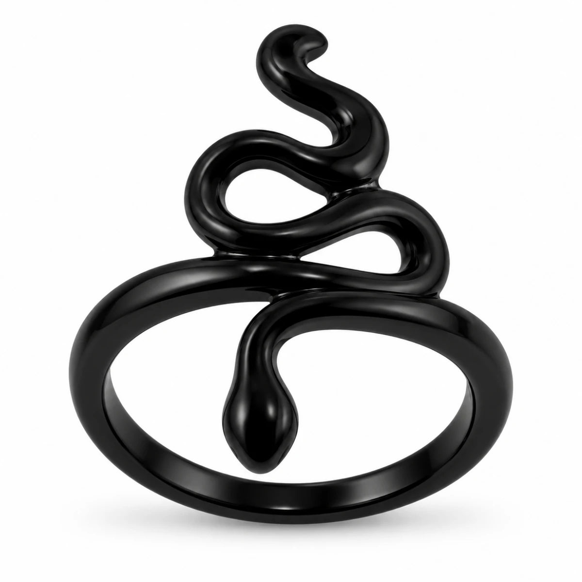Anillo Serpiente Minimalista Negra