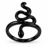Anillo Serpiente Minimalista Negra