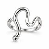 Anillo Serpiente Minimalista Plateada