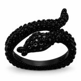 Anillo Serpiente Negra Texturizada