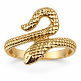 Anillo Serpiente Texturizada Dorada
