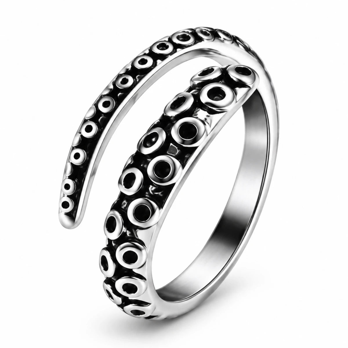 Anillo Tentáculo de Pulpo Plateado