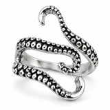 Anillo Triple Tentáculo de Pulpo Plateado